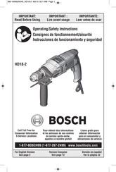 Bosch HD18-2 Consignes De Fonctionnement/Sécurité