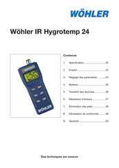 Wohler IR Hygrotemp 24 Mode D'emploi