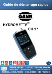 Gann HYDROMETTE CH 17 Mode D'emploi