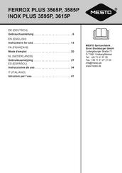 Mesto FERROX PLUS 3585P Mode D'emploi