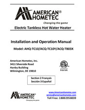 American Hometec ACQ-TC10Y Manuel D'installation Et D'utilisation