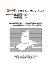 Kobe Range Hoods CX1842GS-8 Manuel D'installation Et Mode D'emploi