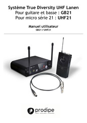 Prodipe UHF21 Manuel Utilisateur