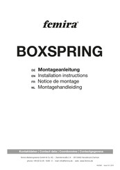femira BOXSPRING Notice De Montage