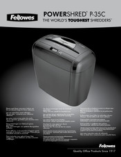 Fellowes POWERSHRED P-35C Mode D'emploi