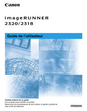 Canon imageRUNNER 2318 Guide De L'utilisateur