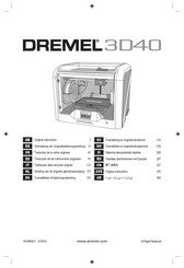 Dremel 3D40-01 Traduction De La Notice Originale