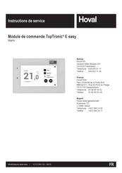 Hoval TopTronic E easy Instructions De Service