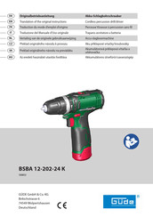 Güde 58803 Traduction Du Mode D'emploi D'origine