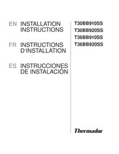 Thermador T36BB920SS Instructions D'installation