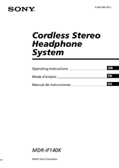 Sony MDR-IF140K Mode D'emploi