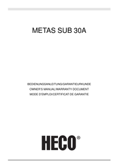 Heco METAS SUB 30A Mode D'emploi