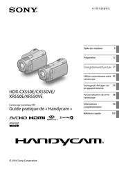 Sony Handycam HDR-CX550VE Guide Pratique