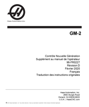 Haas Automation GM-2 Traduction Des Instructions Originales