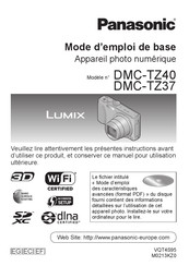 Panasonic Lumix DMC-TZ40 Mode D'emploi De Base