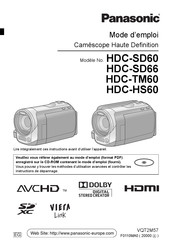 Panasonic HDC-SD66 Mode D'emploi