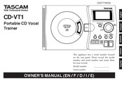 Tascam CD-VT1 Mode D'emploi