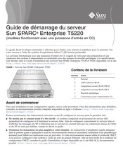 Sun Microsystems SPARC Enterprise T5220 Guide De Démarrage