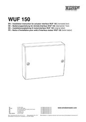 Window Master WUF 150 Notice D'installation