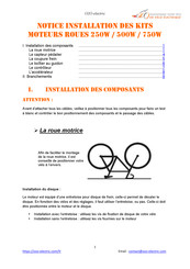 OZO MOTEURS ROUES 250W Notice D'installation