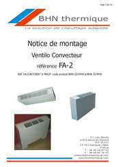 BHN Thermique BHN 024992 Notice De Montage