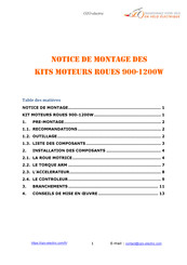 OZO KIT MOTEURS ROUES 900W Notice De Montage