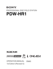 Sony PDW-HR1 Mode D'emploi