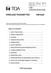 Toa WM-5325 Notice D'utilisation