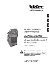 Nidec MANUBLOC 3000 Guide D'installation