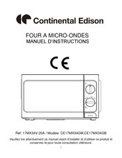 Continental Edison CE17MX34GM Manuel D'instructions