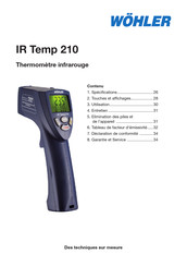 Wohler IR Temp 210 Mode D'emploi