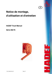 HADEF 260/76 Série Notice De Montage, D'utilisation Et D'entretien
