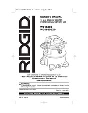 RIDGID WD1680EX0 Mode D'emploi
