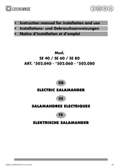 EMGA tecnoinox SE 80 Notice D'installation Et D'emploi