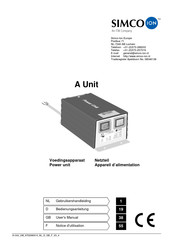 Simco-Ion A Unit Mode D'emploi