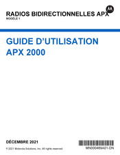 Motorola Solutions APX 2000 Guide D'utilisation