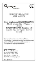 Depaepe Telecom HD 2000 URGENCE Notice D'utilisation