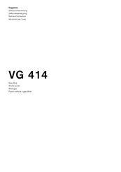 Gaggenau VG 414 Notice D'utilisation