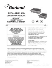Garland HEEG-36CL Manuel D'utilisation Et D'installation