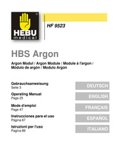 HEBU medical HBS Argon HF 9523 Mode D'emploi