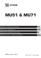 BORETTI M-SYSTEM MU71 Notice D'emploi