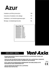 Vent-Axia 8000000033 Instructions D'installation Et De Câblage