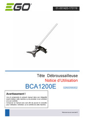 EGO BCA1200 Notice D'utilisation