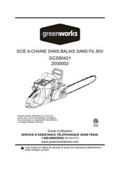 GreenWorks GCS80421 Guide D'utilisation