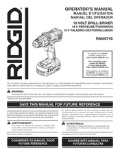 RIDGID R860071B Manuel D'utilisation