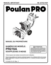 Poulan Pro PR270A Mode D'emploi