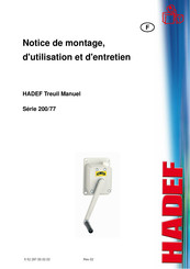 HADEF 200/77 Série Notice De Montage, D'utilisation Et D'entretien