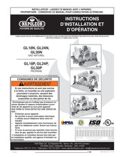 Napoleon GL30P Instructions D'installation Et D'opération