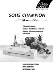 SOLIS MAGIC VAC CHAMPION Mode D'emploi