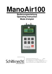 Schiltknecht Messtechnik ManoAir100 Mode D'emploi
